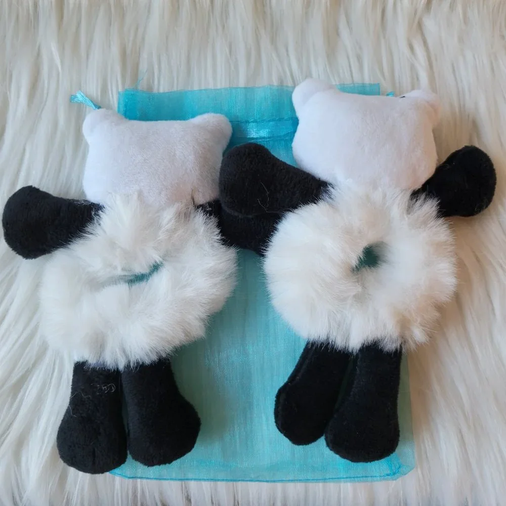 Set of 2 Plush Panda Scrunchies